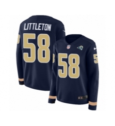 Women's Nike Los Angeles Rams #58 Cory Littleton Limited Navy Blue Therma Long Sleeve NFL Jersey