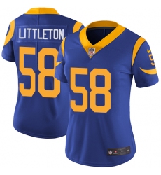 Women's Nike Los Angeles Rams #58 Cory Littleton Royal Blue Alternate Vapor Untouchable Elite Player NFL Jersey
