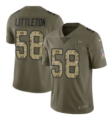 Youth Nike Los Angeles Rams #58 Cory Littleton Limited Olive/Camo 2017 Salute to Service NFL Jersey