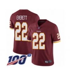 Youth Washington Redskins #22 Deshazor Everett Burgundy Red Team Color Vapor Untouchable Limited Player 100th Season Football Jersey