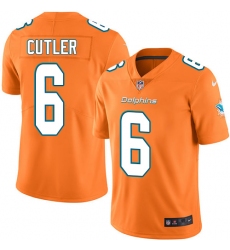 Men's Nike Miami Dolphins #6 Jay Cutler Elite Orange Rush Vapor Untouchable NFL Jersey