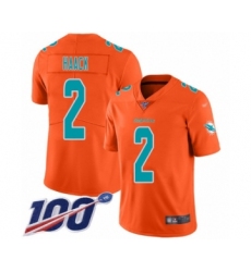 Men's Miami Dolphins #2 Matt Haack Limited Orange Inverted Legend 100th Season Football Jersey