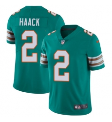 Youth Nike Miami Dolphins #2 Matt Haack Aqua Green Alternate Vapor Untouchable Limited Player NFL Jersey