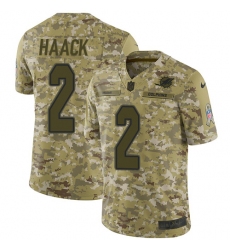 Youth Nike Miami Dolphins #2 Matt Haack Limited Camo 2018 Salute to Service NFL Jersey