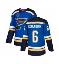 Youth St. Louis Blues #6 Joel Edmundson Authentic Royal Blue Home 2019 Stanley Cup Final Bound Hockey Jersey