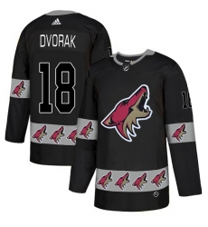 Men's Adidas Arizona Coyotes #18 Christian Dvorak Authentic Black Team Logo Fashion NHL Jersey