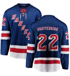 Youth New York Rangers #22 Kevin Shattenkirk Fanatics Branded Royal Blue Home Breakaway NHL Jersey
