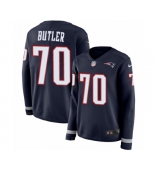 Women's Nike New England Patriots #70 Adam Butler Limited Navy Blue Therma Long Sleeve NFL Jersey