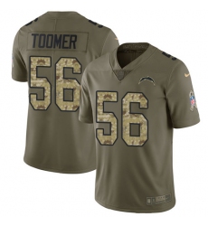 Men's Nike Los Angeles Chargers #56 Korey Toomer Limited Olive/Camo 2017 Salute to Service NFL Jersey