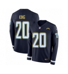 Youth Nike Los Angeles Chargers #20 Desmond King Limited Navy Blue Therma Long Sleeve NFL Jersey