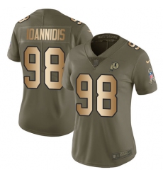 Women's Nike Washington Redskins #98 Matthew Ioannidis Limited Olive/Gold 2017 Salute to Service NFL Jersey