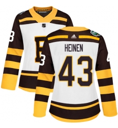 Women's Adidas Boston Bruins #43 Danton Heinen Authentic White 2019 Winter Classic NHL Jersey