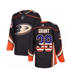 Youth Anaheim Ducks #38 Derek Grant Authentic Black USA Flag Fashion Hockey Jersey