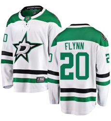 Youth Dallas Stars #20 Brian Flynn Authentic White Away Fanatics Branded Breakaway NHL Jersey