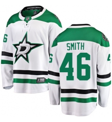 Men's Dallas Stars #46 Gemel Smith Authentic White Away Fanatics Branded Breakaway NHL Jersey
