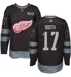 Men's Adidas Detroit Red Wings #17 David Booth Authentic Black 1917-2017 100th Anniversary NHL Jersey
