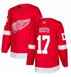Men's Adidas Detroit Red Wings #17 David Booth Premier Red Home NHL Jersey