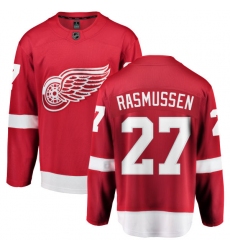 Men's Detroit Red Wings #27 Michael Rasmussen Fanatics Branded Red Home Breakaway NHL Jersey