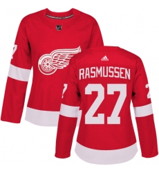Women's Adidas Detroit Red Wings #27 Michael Rasmussen Premier Red Home NHL Jersey