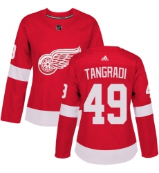 Women's Adidas Detroit Red Wings #49 Eric Tangradi Premier Red Home NHL Jersey