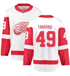 Youth Detroit Red Wings #49 Eric Tangradi Fanatics Branded White Away Breakaway NHL Jersey