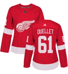 Women's Adidas Detroit Red Wings #61 Xavier Ouellet Premier Red Home NHL Jersey
