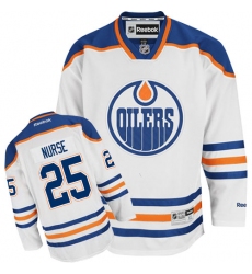 Men's Reebok Edmonton Oilers #25 Darnell Nurse Authentic White Away NHL Jersey