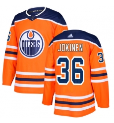 Men's Adidas Edmonton Oilers #36 Jussi Jokinen Premier Orange Home NHL Jersey
