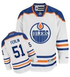 Men's Reebok Edmonton Oilers #51 Brian Ferlin Authentic White Away NHL Jersey