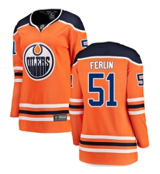 Women's Edmonton Oilers #51 Brian Ferlin Fanatics Branded Orange Home Breakaway NHL Jersey