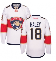 Youth Reebok Florida Panthers #18 Micheal Haley Authentic White Away NHL Jersey