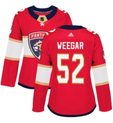 Women's Adidas Florida Panthers #52 MacKenzie Weegar Premier Red Home NHL Jersey
