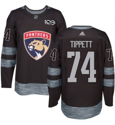 Men's Adidas Florida Panthers #74 Owen Tippett Premier Black 1917-2017 100th Anniversary NHL Jersey