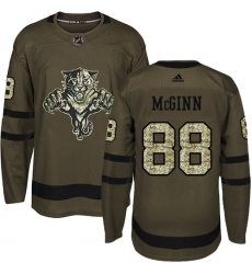Men's Adidas Florida Panthers #88 Jamie McGinn Authentic Green Salute to Service NHL Jersey
