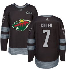 Men's Adidas Minnesota Wild #7 Matt Cullen Premier Black 1917-2017 100th Anniversary NHL Jersey