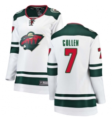 Women's Minnesota Wild #7 Matt Cullen Authentic White Away Fanatics Branded Breakaway NHL Jersey