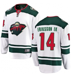 Youth Minnesota Wild #14 Joel Eriksson Ek Authentic White Away Fanatics Branded Breakaway NHL Jersey