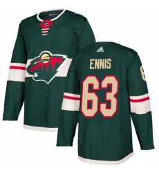 Men's Adidas Minnesota Wild #63 Tyler Ennis Premier Green Home NHL Jersey