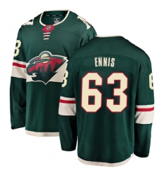 Youth Minnesota Wild #63 Tyler Ennis Authentic Green Home Fanatics Branded Breakaway NHL Jersey