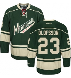 Women's Reebok Minnesota Wild #23 Gustav Olofsson Authentic Green Third NHL Jersey