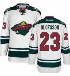Youth Reebok Minnesota Wild #23 Gustav Olofsson Authentic White Away NHL Jersey