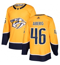 Men's Adidas Nashville Predators #46 Pontus Aberg Premier Gold Home NHL Jersey