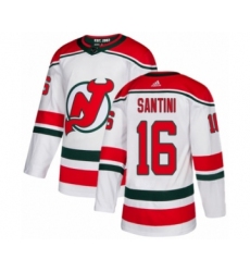 Men's Adidas New Jersey Devils #16 Steve Santini Premier White Alternate NHL Jersey