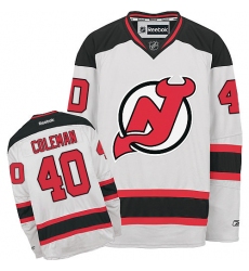 Women's Reebok New Jersey Devils #40 Blake Coleman Authentic White Away NHL Jersey