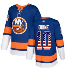 Men's Adidas New York Islanders #10 Alan Quine Authentic Royal Blue USA Flag Fashion NHL Jersey