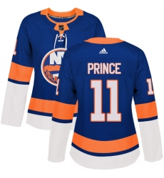 Women's Adidas New York Islanders #11 Shane Prince Premier Royal Blue Home NHL Jersey