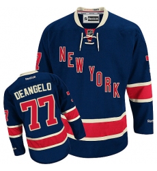 Women's Reebok New York Rangers #77 Anthony DeAngelo Authentic Navy Blue Third NHL Jersey