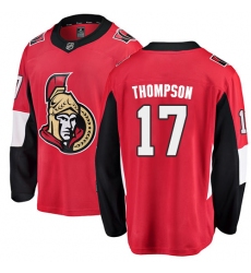 Men's Ottawa Senators #17 Nate Thompson Fanatics Branded Red Home Breakaway NHL Jersey