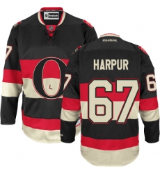 Men's Reebok Ottawa Senators #67 Ben Harpur Authentic Black Third NHL Jersey