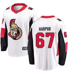 Youth Ottawa Senators #67 Ben Harpur Fanatics Branded White Away Breakaway NHL Jersey